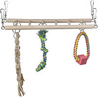 Мост для грызунов Trixie подвесной с игрушками 29 x 25 x 9 см (натуральные материалы) e