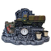 Армейский патриотический сувенир из гипса, декоративная подставка подарок "Украинский Урал-4320"