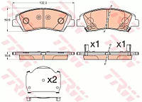 Тормозные колодки дисковые HYUNDAI/SUZUKI I10/SX4/Vitara F 13, TRW (GDB3618)