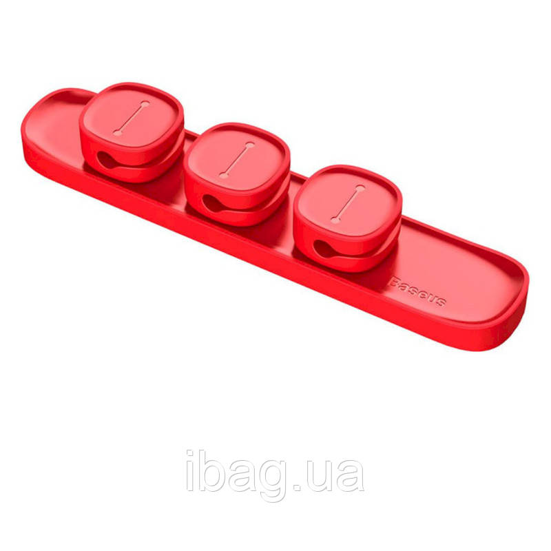 Магнитный органайзер держатель для проводов Baseus Peas Cable Clip ACWDJ-09 Красный IB, код: 7580380 - фото 1 - id-p2168435738