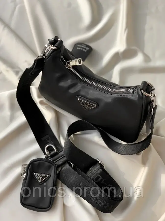 Prada Re-Edition Mini Balck 22х16х6 женские сумочки и клатчи хорошее качество - фото 1 - id-p2168461016