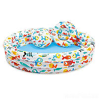Детский надувной бассейн Intex 59469 «Аквариум», 132 х 28 см, с мячом и кругом (hub_o3zx4b) KC, код: 2585070