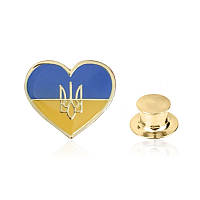 Значок BROCHE Сердце флаг Украины разноцветный BRGV112881 UN, код: 7705538