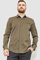 Рубашка мужская однотонная, цвет хаки, 214R7324