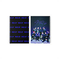 Скетчбук Стрей Кидс Stray Kids Ноу Изи NOEASY синий с паттерном 48 л (22981) Fan Girl BF, код: 8322052