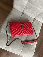 Yves Saint Laurent Monogram Chain WalleT Red 22/15/5 хорошее качество женские сумочки и клатчи хорошее