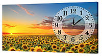 Настенные часы ProfART на холсте 30 x 53 см Подсолнухи на закате (16_S) FS, код: 1225626