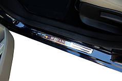 Бездротові пороги з підсвічуванням  2 шт  нерж  для Renault Megane I 1996-2004 рр
