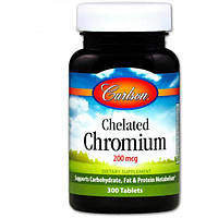 Микроэлемент Хром Carlson Labs Chelated Chromium 200 mcg 300 Tabs BF, код: 7517578