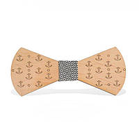 Деревянная галстук бабочка Gofin С гравировкой якоря Gbd-368 TE, код: 7474588