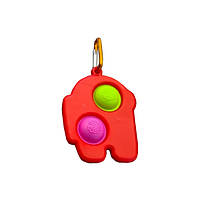 Антистресс Игрушка Trend-Box Симпл Димпл Красный Брелок Амонг Ас с карабином - 2 пупырки TE, код: 7386105