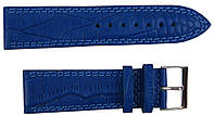 Кожаный ремешок для часов под крокодила Mykhail Ikhtyar ширина 24 мм Синий (S24-319S blue) SB, код: 8151416