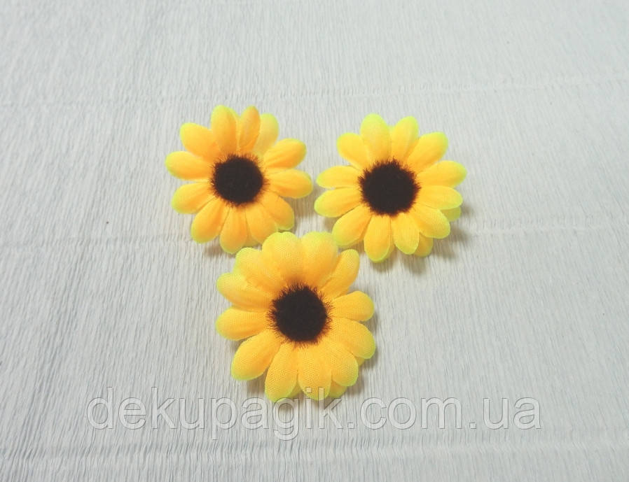 Квітка штучна, Голівка Соняшника 4,5см, фото 1