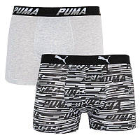 Труси-боксери Puma Logo AOP Boxer XL 2 пари gray white black (501003001-200) KC, код: 2467413