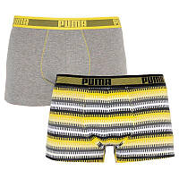 Труси-боксери Puma Worldhood Stripe Trunk S 2 пари gray yellow (501004001-020) KC, код: 2467418