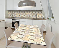 Наклейка 3Д виниловая на стол Zatarga «Стеклянные колбы» 650х1200 мм для домов, квартир, стол FS, код: 6443405