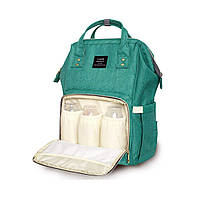 Рюкзак для мамы LEQUEEN с термокарманом и органайзером (RDM DARK GREEN) KC, код: 6656097
