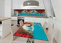 Наклейка 3Д виниловая на стол Zatarga «Затерянный остров» 650х1200 мм для домов, квартир, сто FS, код: 6509258