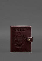 Кожаная обложка-портмоне на паспорт с гербом Украины 25.0 Бордовая BlankNote z116-2024