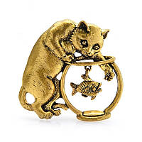 Брошь BROCHE Кот золотистая BRBF112991 KC, код: 7722592