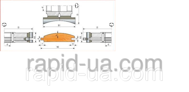 Фреза для изготовления Блок-хауса 160х40х92х4 - фото 1 - id-p400459639