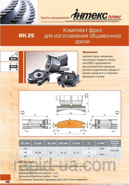 Фреза для изготовления Блок-хауса 160х40х92х4 - фото 2 - id-p400459639