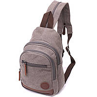 Мужская текстильная сумка через плечо с уплотненной спинкой Vintagе 22173 Серый KC, код: 8323968