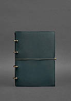 Кожаный блокнот А4 на кольцах (софт-бук) 9.0 в мягкой обложке зеленый Краст BlankNote KC, код: 8132594