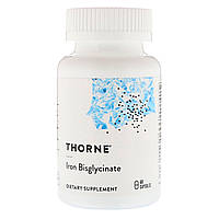 Железо биглицинат Thorne Research 25 мг Iron Bisglycinate 60 капсул (THR00345) FS, код: 1826896
