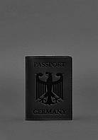Кожаная обложка для паспорта с гербом Германии черная Crazy Horse BlankNote FT, код: 8131818