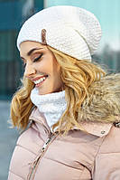 Комплект «Осирия» (шапка-колпак и шарф-хомут) Braxton белый 56-59 AG, код: 6160260