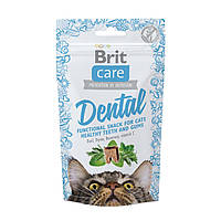 Лакомство для кошек Brit Care Functional Snack Dental 50 г, для зубов IN, код: 6879359