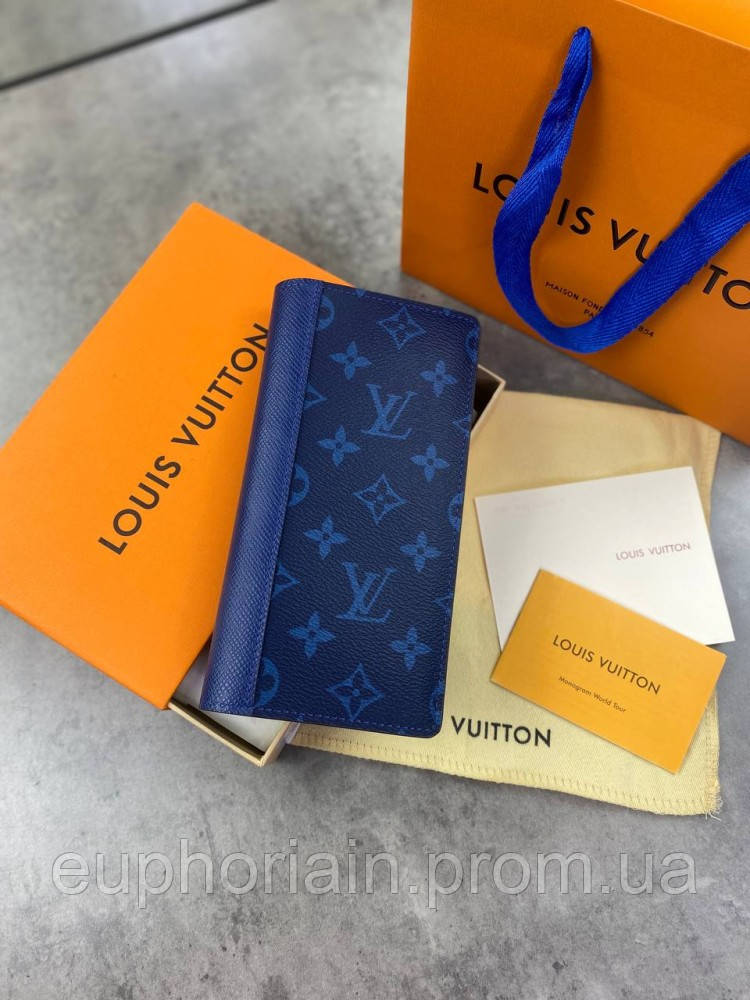 Бумажник Louis Vuitton синий k336 Отличное качество - фото 2 - id-p2168730448