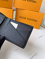 Бумажник черный Louis Vuitton Brazza Taurillon Shadow k406 Отличное качество