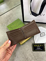 Бумажник коричневый Gucci GG Supreme Pineapple Web logo k404 Отличное качество