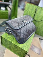 Поясная сумка Gucci Ophidia GG Supreme серая c780 Отличное качество