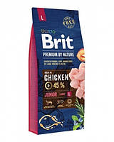 Сухой корм для щенков и молодых собак крупных пород Brit Premium Junior L 15 кг IN, код: 2644299