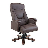 Офисное кресло руководителя Richman Boss VIP Wood M3 MultiBlock Натуральная Кожа Lux Италия Коричневый