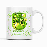 Кружка чашка белая с новогодним принтом "NY Dragons. Новый Год. Год зеленого дракона 2024" Push IT Арбуз