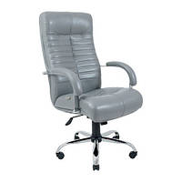Офисное кресло руководителя Richman Orion VIP Хром M1 Tilt Натуральная Кожа Lux Италия Серый z113-2024