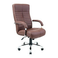 Офисное кресло руководителя Richman Orion VIP Хром M2 AnyFix Натуральная Кожа Lux Италия Коричневый z113-2024