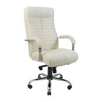 Офисное кресло руководителя Richman Orion VIP Хром M3 MultiBlock Натуральная Кожа Lux Италия Белый z113-2024
