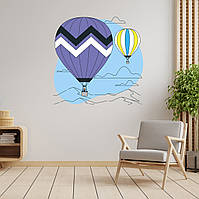 Виниловая интерьерная наклейка декор на стену и обои в детскую комнату "Два воздушных шара" Кавун 100х100 см