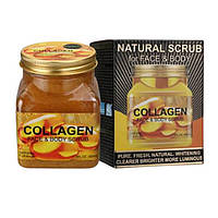 Натуральний скраб для обличчя і тіла Wokali Collagen Natural Scrub з колагеном WKL593 500ml