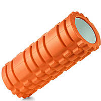 Масажний ролик роллер U-powex EVA foam roller 33x14 см Orange z116-2024