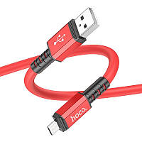 Кабель для зарядки hoco. X85 Strength USB на Micro-USB TPE 2.4A OD 6 мм 1 м Red AG, код: 7809573