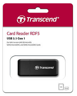 Transcend м USB 3.0 microSD/SD Black