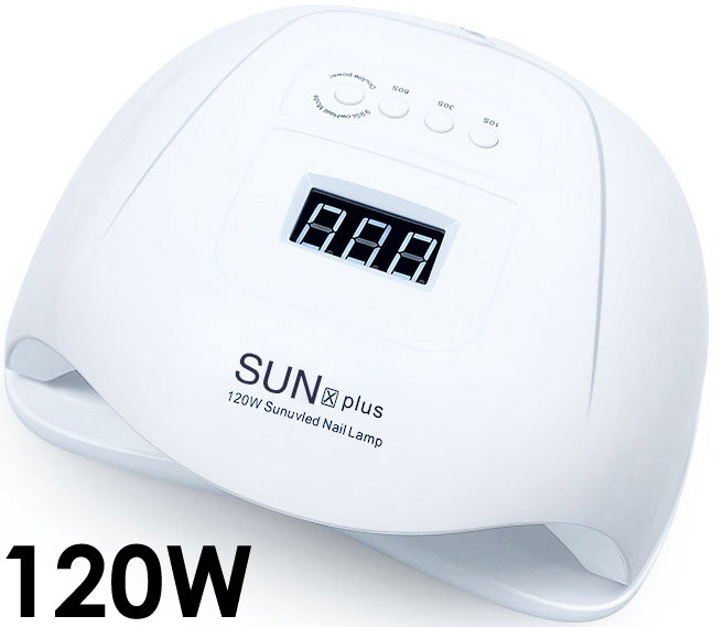 Лампа для манікюру Nail Lamp SUN X Plus 120W для покриття нігтів гель лаком, гелем UV/LED White AVADONA