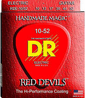 Струны для электрогитары DR RDE-10 52 Red Devils Medium-Heavy Coated Electric Guitar 10 52 DH, код: 6556231