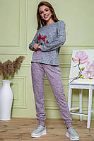 Женский костюм штаны + кофта серо-пудрогово цвета 172R1211 Ager 42 z113-2024
